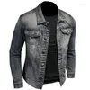 Chaquetas de hombre Chaqueta de mezclilla de motorista de alta calidad Motor de hombre Retro Patchwork Slim Fit Jean Vaquero Apenado Rasgado Agujero Primavera Otoño Co