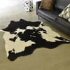 Mattor svarta vita kor mönster för vardagsrum imitation cowhide matta hem sovrum polyester modern päls päls matta dekor carpets