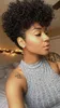 Pixie Curls brasilianische Echthaar-Perücken für schwarze Frauen, kurze Afro-Kinky-Curly-Bob-Perücken ohne Spitzenfront, maschinell hergestellte Bob-Perücken