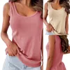 Tanques femininos Lady Chic Lady Casual Cor Solid Loose Tees Skin Touch Simples camiseta básica camisa básica para desgaste diário