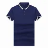 Herrpolos tfu män 2023 grundläggande avslappnad sommarpolo skjortor 8 färg solid kort ärm andas andas masculina hombre plus storlek 4xl