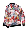 メンズジャケットogkbサンタクロース3dプリントジャケットメンカジュアルロングスリーブコートストリートウェアユニセックスクリスマス特大女性クリスマス卸売