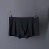 Underbyxor 1 st sömlösa män Boxare Luxury Ice Silk Underwear Spandex 3D Crotch Boxer Nylon Shorts Slips