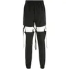 Damenhose Street Hip Hop High Waist Cargo Damen Jogger Street Style Hose Schnalle Spur verstellbar Hollow Out Pantalon