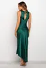 Party Dresses 2023 Women's Summer Dress Elegant Retro Long Satin Silk Sleeveless Split Maxi Wedding Evening Sexy