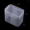 Storage Boxes Cosmetic Wash Towel Box Nail Pen Container 2 Grid Plastic With Lid Cotton Unloading Tool