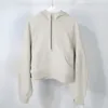 22SS Giacche da donna Felpa con cappuccio da yoga Scuba da donna Plus Giacche da ispessimento in velluto Felpe con cappuccio Sport mezza cerniera maglione di design in spugna chothing sciolto corto vestire 20 colori