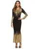 Urban Sexy Dresses Casual Dresses Autumn Winter Women Long Dress Fashion Printing O-Neck Sleeve Gold Mermaid Woman Sexy Slim Fit Party Big Size