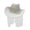 Boinas Sombrero de vaquero de la novia de la boda occidental Ducha nupcial Decoración de la novia con el patrón Velo de diamantes HatBerets Delm22