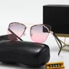 Designer-Sonnenbrillen, rahmenlos, Diamantschliff, AI-Brillen, braune Gläser, modisches Netz, rot, gleiche Vintage-Großhandelsbrillen für Männer und Frauen mit Etui