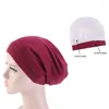 Berets Double Layer Women Женщины растягивают химиотерапию Шляпа Шляпа Биней Турбан Шап голова головы для аксессуаров для выпадения рака