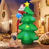 Dekoracje świąteczne nadmuchiwane drzewo LED Nocne oświetlone podwórko Air Garden Props światła zabawek na dzieciak 2023 rok