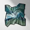 Scarves 53CM Twill Silk Scarf Woman Station Painting Square Wraps Bandana Small Hijab Foulards Tie Headband Neckerchief