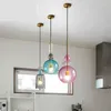 Anhängerlampen moderne kreative hängende Leuchten Esszimmer Bar Schlafzimmer LED Lampe Farbe Süßigkeiten Glas E27 Leuchtleuchte