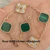 20Color Fashion Classic 4Four Leaf Clover Charm Armband Diamond Bangle Chain 18K Gold Agate Shell Motherofpearl för Womengir2526631