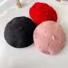 Accessori per capelli Cappello da bambina in lana con perle Moda Cappelli per bambini Cappellini per ragazze Berretto berretto Berretto per bambini 2-6 anni