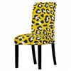 Stol täcker Leopard Print Polyester Stretch Cover för matsalen Anti-Dirty Elastic Seat Overoble Weddings Party Bankett