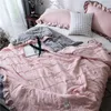 Bedding Sets FAMIFUN Solid Thin Summer Quilt Blankets Soft Comforter Bed Cover Quilting Suitable For Adults Kids Home Textiles