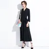 Damen-Overall-Spielanzug für Frauen, 2023 Herbst, koreanische Bürodame, elegant, Chiffon, Ol, V-Ausschnitt, lange Ärmel, weites Bein, Overalls, Schwarz, DD2366Wom