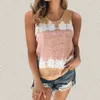 Women's Tanks Tank Top Women Color Block Tie Dye Print O-neck Sleeveless Tee Shirts 2023 Summer Casual Harajuku Loose Camisole Tops