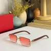 Heiße Luxus Vintage Herren Designer Sonnenbrille für Männer Mans Womens Frauen randlose quadratische hölzerne Beine Design -Schutzlinsen Mode -Sonnenbrille Mode Brille