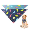 Hundkläder husdjur bandanas tecknad dinosaurcotton tvättbar halsduk bowties krage fyrkantig haklapp för valpar kattungar