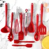 Tencere parçaları silikon pişirme aletleri set yapışmaz spatula kürek çorbası kaşığı tutamaklı pişirme aletleri set bpa ücretsiz mutfak alet aksesuarları 230204