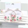 Hoop Huggie Fashion Jewelry Vintage Rose Flower Earrings Circle Drop Delivery Dhesn