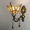 Vägglampor vintage medelhavsfärgat glas sovrum sovrum lampa spegel strålkastare el café korridor gång tiffany led