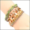 Cadeia de link MTILayered Tide Magnetic Buckle Bracelet com cristal para mulheres j￳ias de moda giift atacado entrega de entrega de pulseiras dhv7b