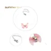 Pendentif Colliers Colorf 3D Papillon Sautoirs Collier Pour Femmes Cadeau Invisible Fish Line Soie Élégant Cristal Fil Ras Du Cou Drop Deli Dhe1L