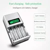 Cell Phone Chargers 8175 Battery Charger with 4 Slots Smart Intelligent Battery EU Charger For AA AAA NiCd NiMh Rechargeable Batteries LCD Display 230206