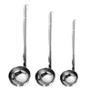 Dinnerware Sets 3pcs Cooking Tool Stainless Steel Ounce Spoon With Hook For Home Kitchen