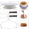 Kek Araçları Pasta Turn Tablası Kek Kek Dekorasyon Malzemeleri Pişirme Aletleri Aksesuarlar Dönen Stand Stand Kreması Fondan için 230204