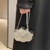 Avondtassen metalen wolken handtassen voor vrouwen 2023 Mini mode luxe tas spiegel persoonlijkheid ketting feest hard shell schouder vrouw