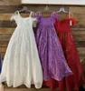 Shimmer Girls Pageant Dress A-Line 2023 Lace equins Feather Little Kid Birthday Party Party Wedding Runway Runway Toddler Thens Preteen Purple Red Blue Flower