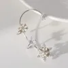 Backs Earrings Snowflake Ear Wrap Rhinestones Cuff Tragus Non Piercing Earring Clip No Pierced Jewelry Gift