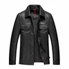 Men's Leather & Faux Autumn And Winter Luxury Genuine Jacket Men Sheepskin Sleeves Casual Bikers Coat Zipper Real Fur Cow M-4XL