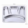 Plates Stainless Steel Reusable Tray Creative Color Fast Kids Lunch Home Snack With Lid Eco-Friendly School Restaurant