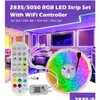 Bandes LED Rgb Strip Light 2835 5050 Ruban néon flexible 5M 10M 15M 20M Contrôleur de musique Wifi modifiable Ajouter Dc12V Adaptateur Plug Dro Dh9I6