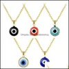 Anhänger Halsketten Kreative Trendy Persönlichkeit Mode Damen Halskette Devils Eye Ochain Kalter Wind Allmatch Einfache Neckl Yzedibleshop Dhano