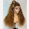 Deep Wave Honey BlondeFull Lace Human Hair Wigs With Baby Slik Base Front For Black Women Natural Hairline