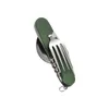 Dinnerware Sets Multi-Function Outdoor Camping Utensil Flatware Set Detachable Foldable Spoon Fork Knife Combo Mess Kit Travelling