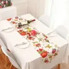 Table Cloth 2023 Christmas Decoration Floral Santa Claus Cover Xmas Party Dining Room Restaurant Runner High Quality