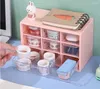 Storage Boxes Multifunctional Household Nine Square Grid Dustproof Drawer Box Desktop Stationery Jewelry Hand Account Cosmetics Girl