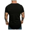 Men's T-skjortor Fashion Summer Gym Muscle Tee Topps Bodybuilding Cotton Sport Fitness Casual T-shirt Plus Size Solid White