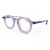 サングラスフレームアセテートメガネ重業界のトワックラーステッチデザイン男性女性の四角い近視処方アイウェア