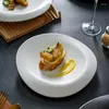 Plates Ceramic Pasta Dishes French Shaped Fruit Restaurant Creative Black Frosted