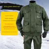 Męskie dresy pluszowe odzież robocza na zewnątrz Autunn zimny dowód ciepły płaszcz spodni dwuczęściowy aksamitowy luźny kombinezon 230206