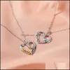 Pendant Necklaces Sister Womens Fashion Heart Hand Crown Letter Zircon Necklace Sisters Gifts Jewelry Carshop2006 Drop Delivery Penda Dh78I